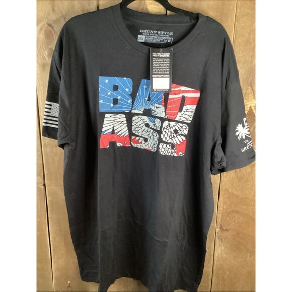 Grunt Style Men’s Bad Ass T Shirt Black Size 2XL - Picture 1 of 3